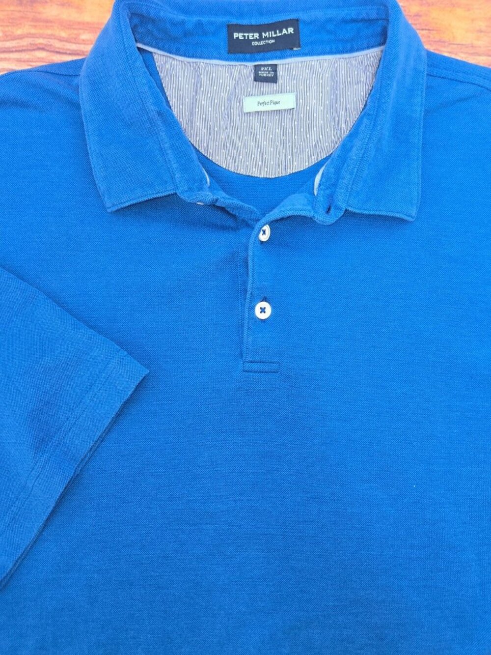 Peter Millar Collection Perfect Pique Blue Polo Shirt XXL